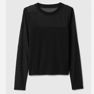 GAP Black Long-Sleeve Sheer Top - NWOT